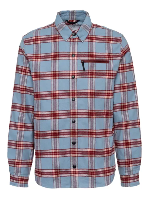 Aztech Mountain Loge Peak check zip ski shirt Blue AM400232