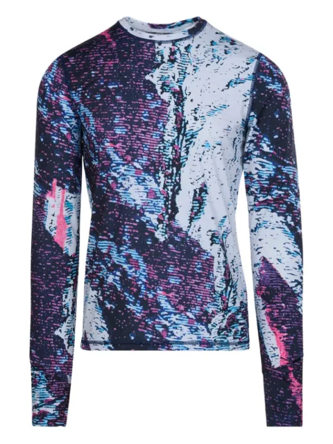 Aztech Mountain printed performance top Blue AM400229B