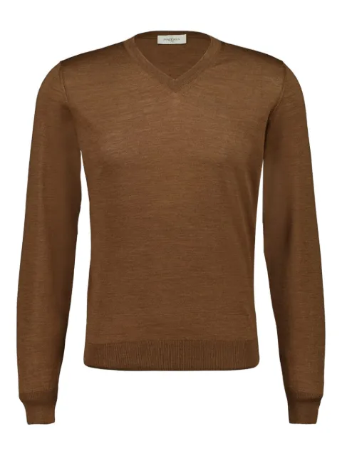 Piacenza Cashmere long-sleeve V-neck sweater Brown 7036606