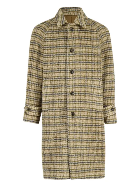 Piacenza Cashmere Buttoned checked coat Neutrals 5992FODZ93