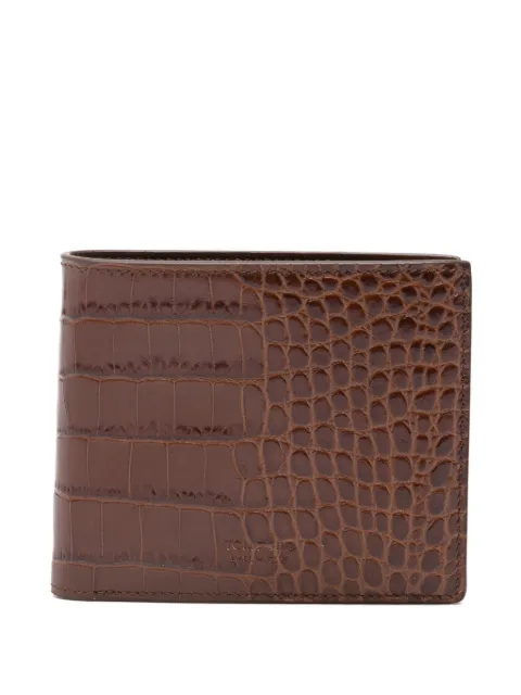 TOM FORD crocodile-embossed bi-fold wallet Brown Y0410LCL439S