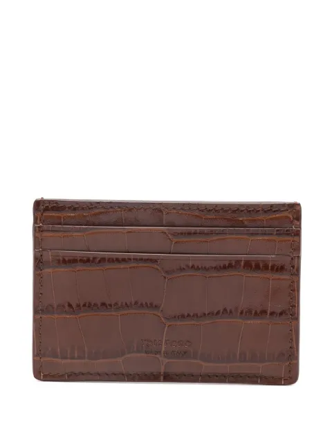 TOM FORD crocodile-embossed card holder Brown Y0413LCL439S