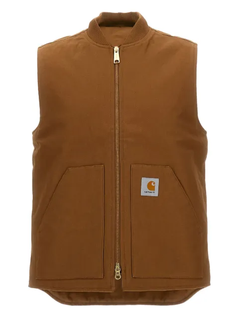 Carhartt WIP cotton zip-up gilet Brown I035695