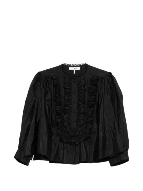 Chloé ruffled lace-trim blouse Black CH26SHT28102