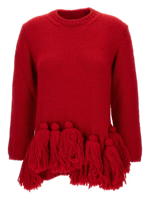 Comme Des Garçons tassel-detail fringed sweater Red GPN0160512