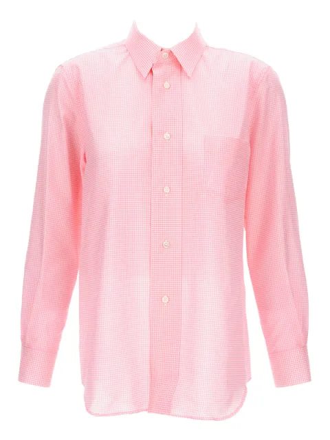 Comme Des Garçons checked long-sleeve shirt Pink GPB0180512