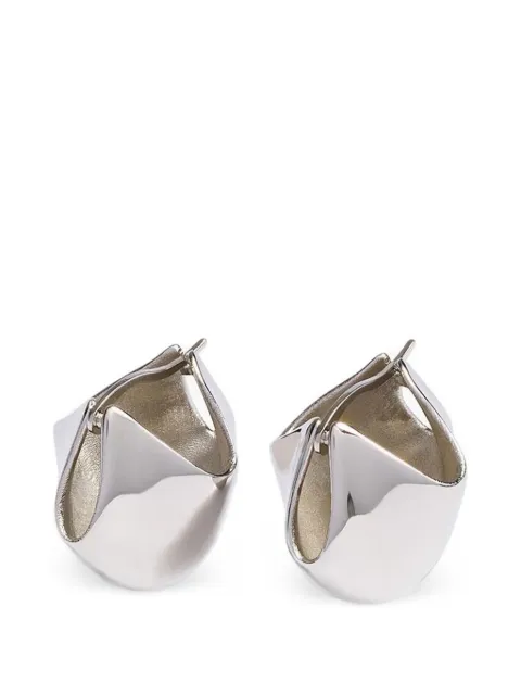 KHAITE small Lotus polished earrings Silver 10136007126