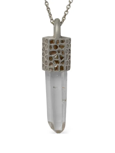 Parts of Four pavé lemurian quartz talisman necklace Silver K33DALEMDIA