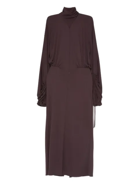 Lanvin gathered midi dress Brown RWDR00034792H25