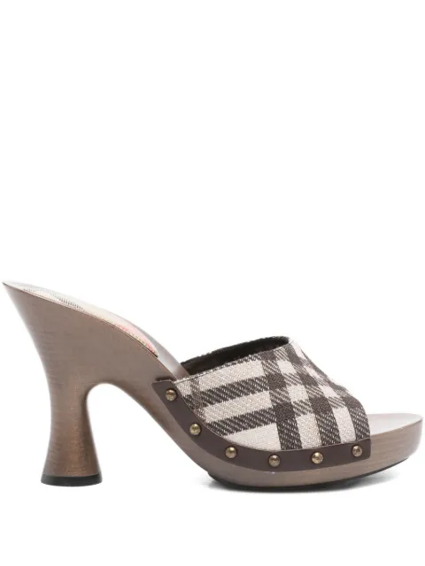 Burberry checked studded sandals Neutrals 8119247