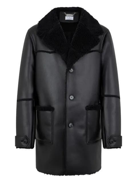 Philipp Plein faux-shearling collar jacket Black LAECMRA0635PTE003N