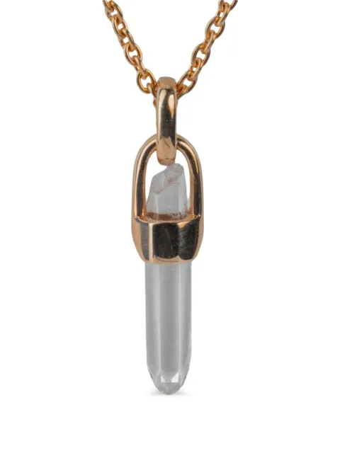 Parts of Four lemurian quartz talisman necklace Pink K377YMALEM