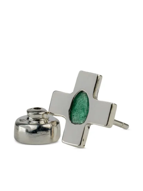 Parts of Four sterling silver Plus emerald earring Silver 10352PAEMER