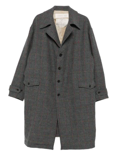 A Tentative Atelier check button-up coat Grey MA2526361B