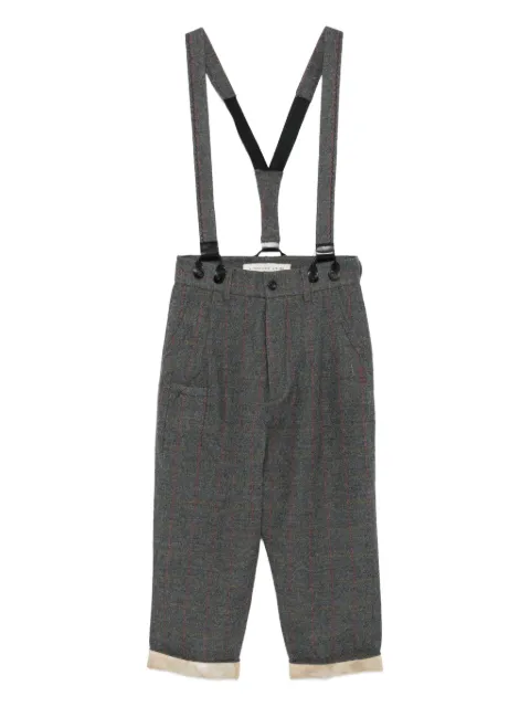 A Tentative Atelier check-pattern suspender trousers Grey MA2526651A