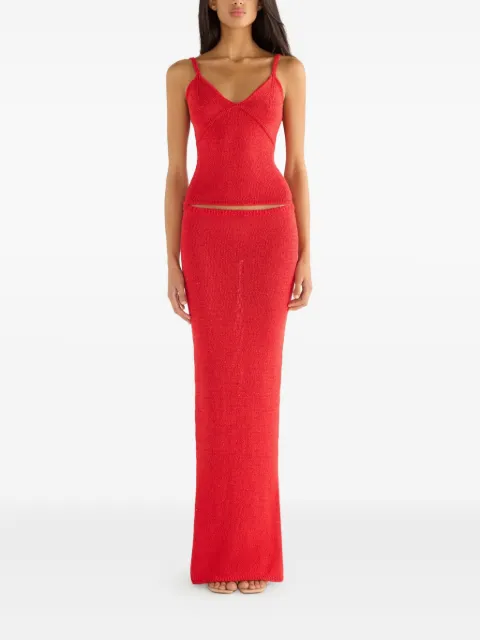 Asta Resort Carolina floor-length maxi skirt Red ARSS24CAS