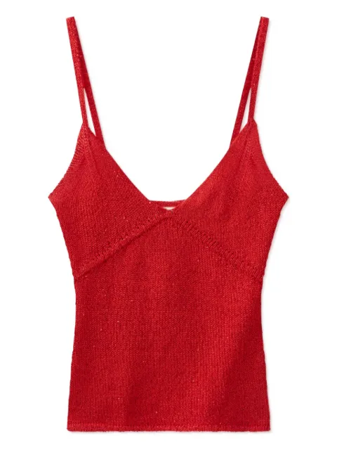 Asta Resort Carolina v-neck top Red ARSS24CAC