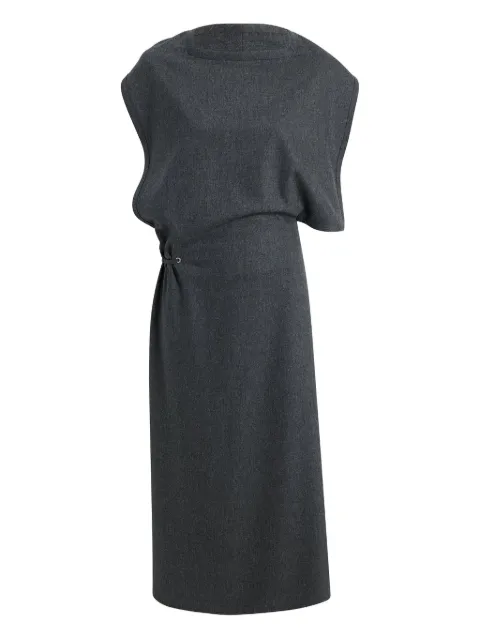 KHAITE draped open-back midi dress Grey 5553604