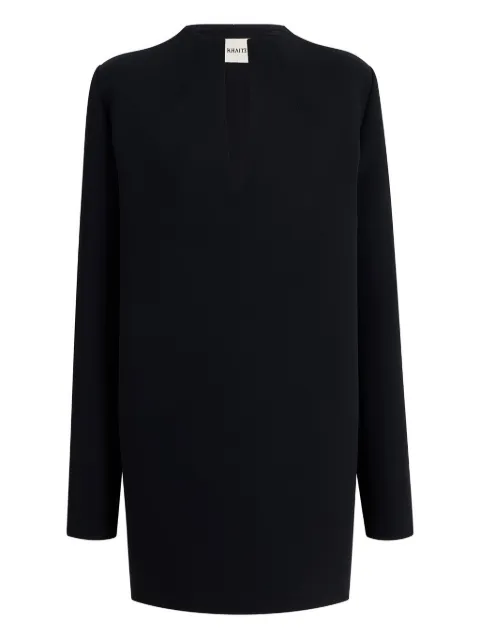 KHAITE long-sleeve keyhole mini dress Black 55434114200