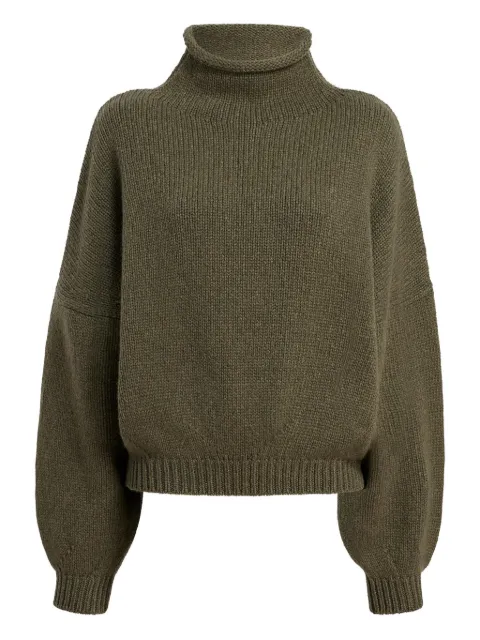 KHAITE Juniper funnel-neck balloon-sleeve knitwear Green 18050650412