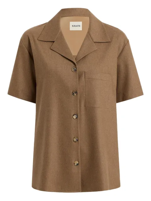 KHAITE short-sleeve pocket shirt Brown 2414604907