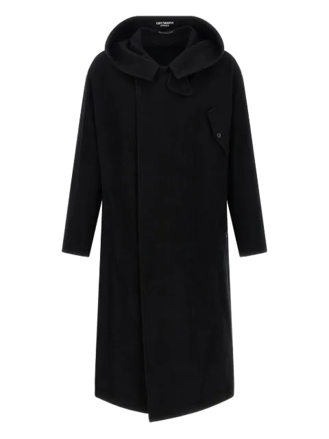 Yohji Yamamoto hooded snap coat Black HLC07102