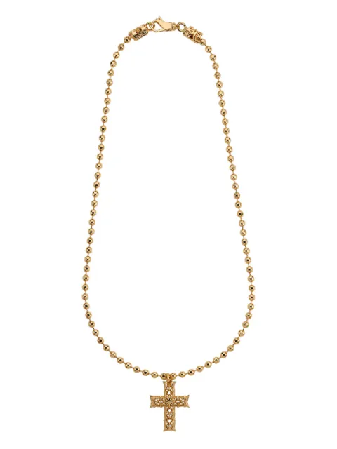 Emanuele Bicocchi beaded Notre-Dame cross necklace Gold NNDPB21G
