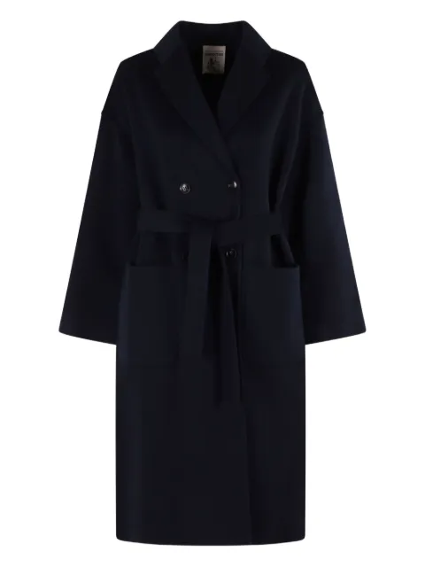 Semicouture double-breasted belted coat Blue Y5WV56K921