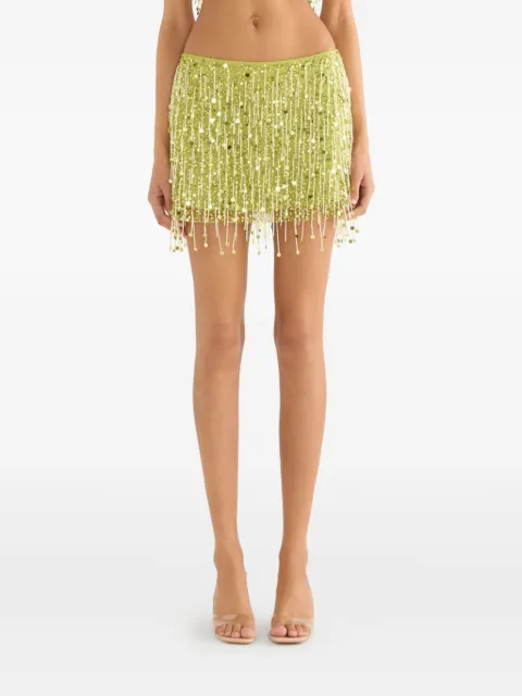 Asta Resort Yasmin beaded mini skirt Green PF24YMSC