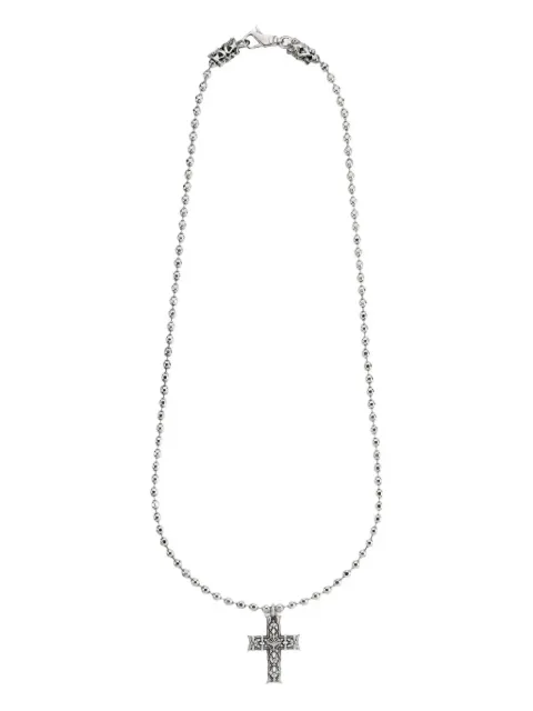 Emanuele Bicocchi beaded Notre-Dame cross chain necklace Silver NNDPB21