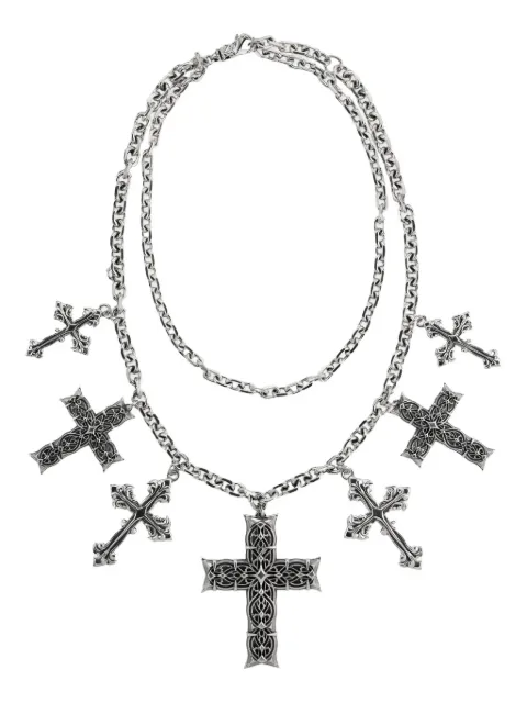 Emanuele Bicocchi Notre-Dame crosses chain necklace Silver NNDPBN7