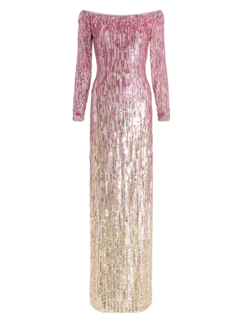 Jenny Packham Marnie sequin maxi dress Neutrals JPEX442