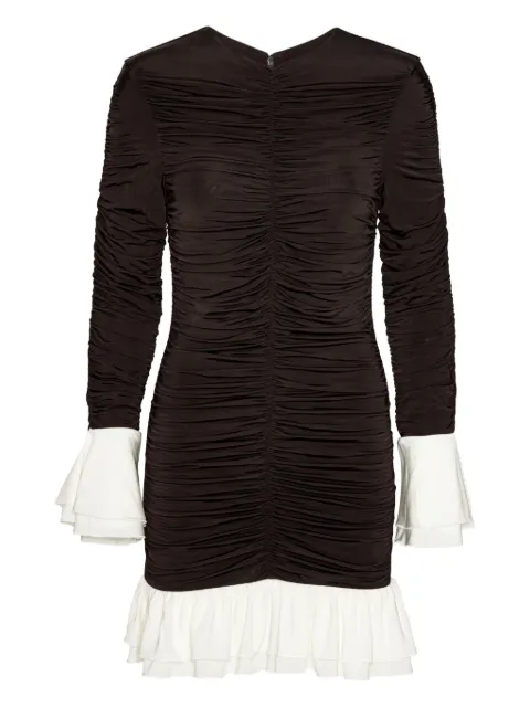 ROTATE BIRGER CHRISTENSEN ruched long-sleeved mini dress Brown 1149643065