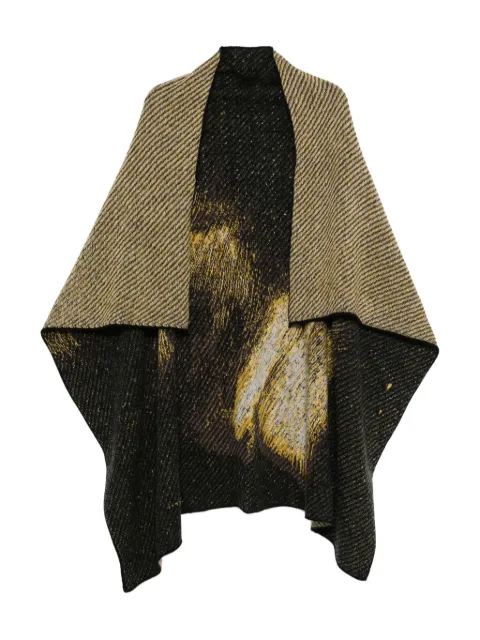 Label Under Construction herringbone-pattern scarf Brown YST242