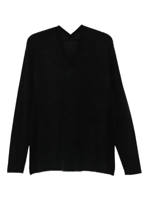 Label Under Construction seam-detail V-neck T-shirt Black YSW221