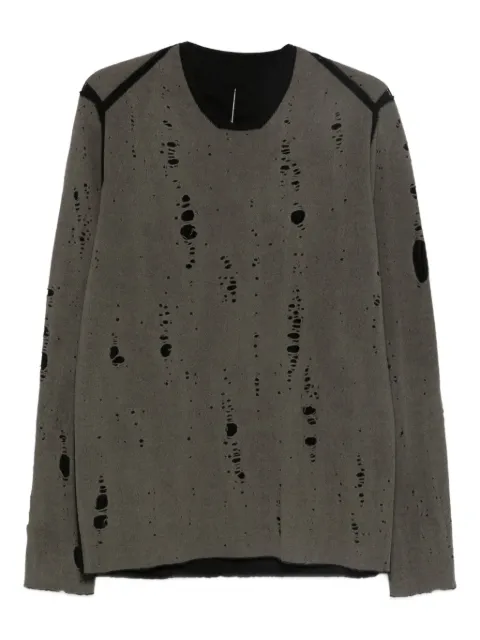 Label Under Construction distressed-effect jumper Grey YSW287