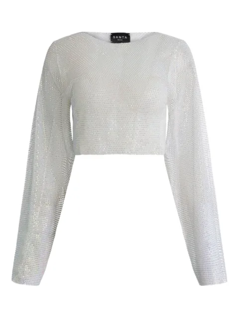 Santa Brands semi-sheer top White DIAMONDTOPWIDESLEEVE