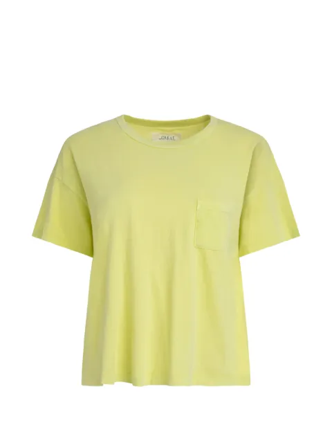 The Great. chest-pocket drop-shoulder T-shirt Yellow T667