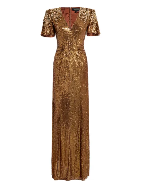 Jenny Packham Manon maxi dress Gold JPEX402