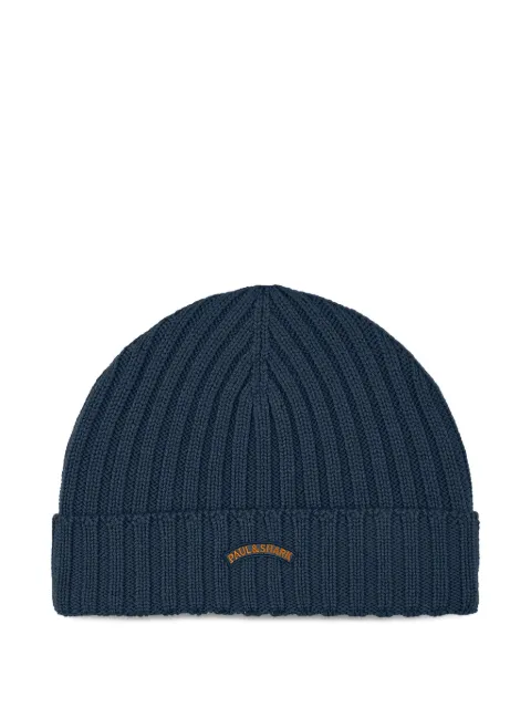 Paul & Shark ribbed beanie hat Blue 14317150635