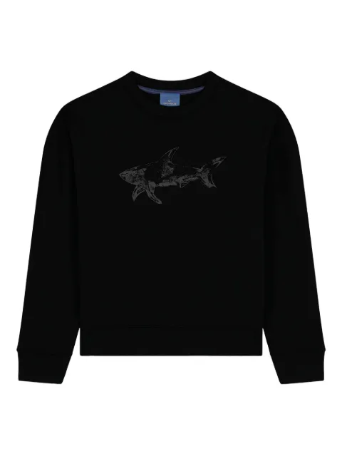 Paul & Shark shark-print cotton sweatshirt Black 15311848011