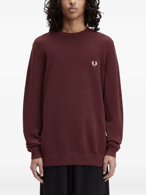 Fred Perry textured logo sweater Red FPK130955597