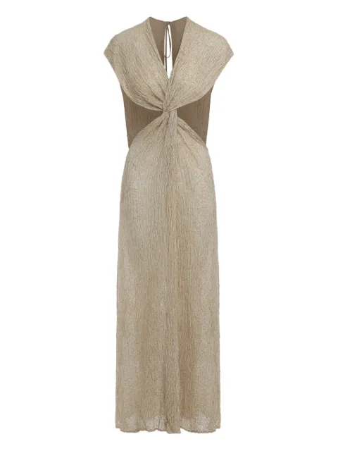 Savannah Morrow Fiori twisted maxi dress Neutrals FIORIDRESS