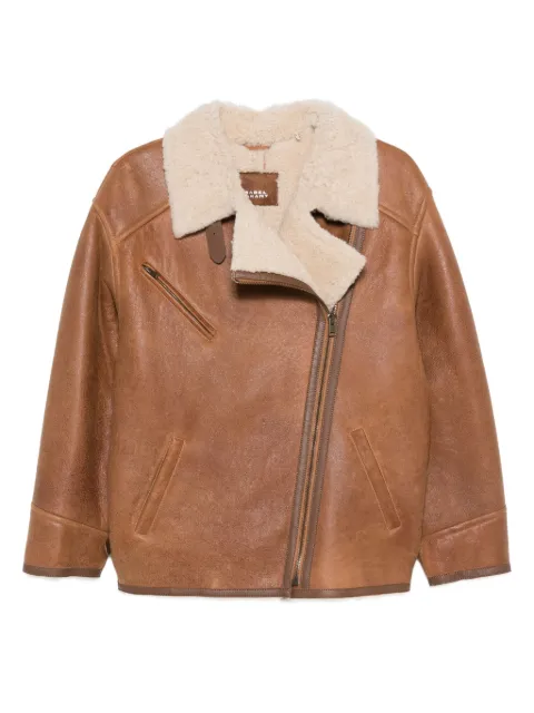 ISABEL MARANT shearling zip-fastening jacket Brown MA0181FCC3A03I