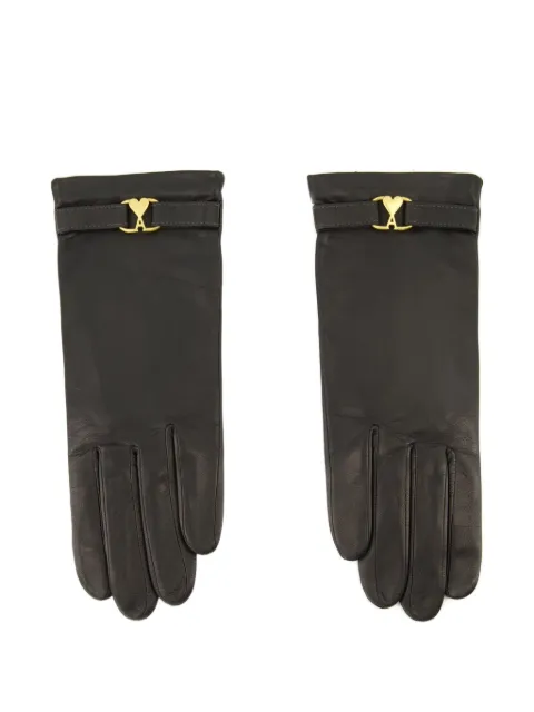 AMI Paris heart-buckle leather gloves Black FGV309AL0142