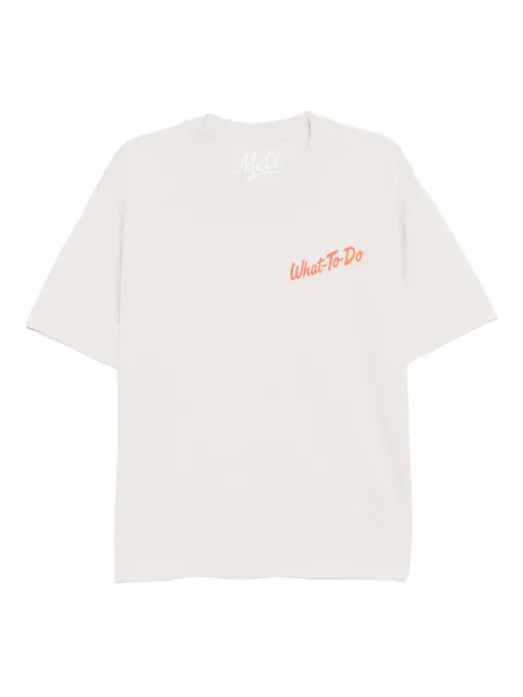 Melt slogan-print T-shirt Neutrals MS5036OFFWHITE