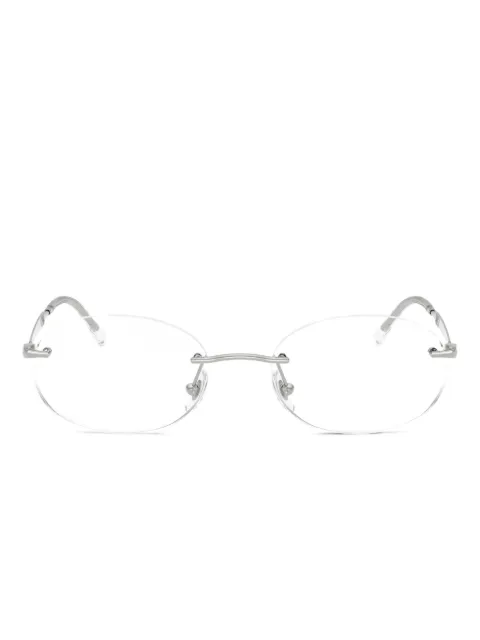 Ray-Ban rimless oval-frame glasses Silver RX3767V