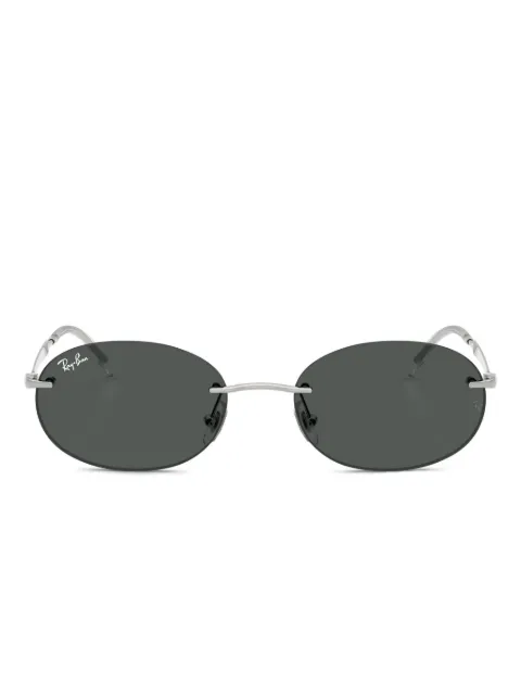 Ray-Ban oval-frame sunglasses Silver RB376700387
