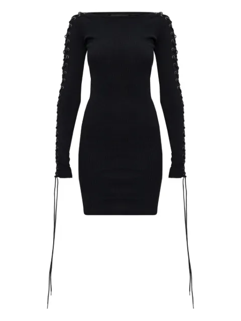 Balenciaga lace-up ribbed dress Black 850248TQVE1