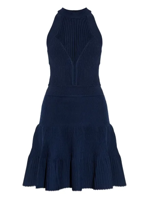 Balmain ribbed halter mini dress Blue FF0R5159KJ15